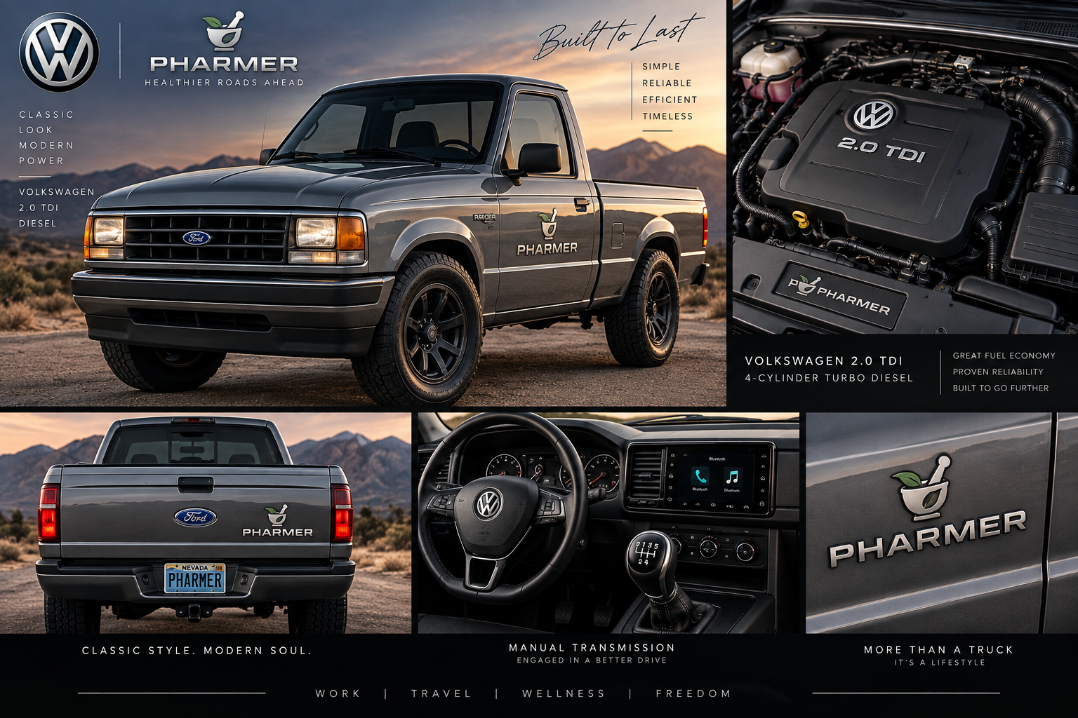 Pharmer John classic pickup automotive concept board